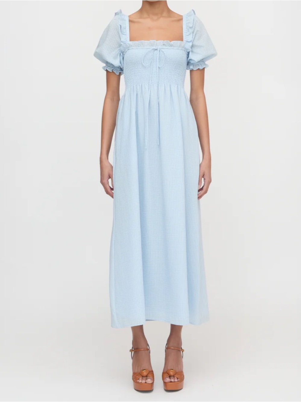 Hill House The Scarlett Nap Dress in Pale Blue